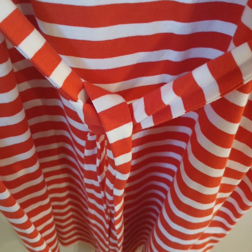 Talbots Women's Reddish Orange And White Striped … - image 5